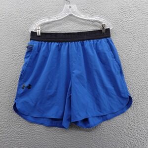 Under‎ Armour Peak Woven Shorts 6in Size Large Blue Mens Elastic Waistband